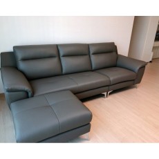 다우닝 몬트 3.5인 전체 천연가죽 소파+스툴 (색상:그레이)
